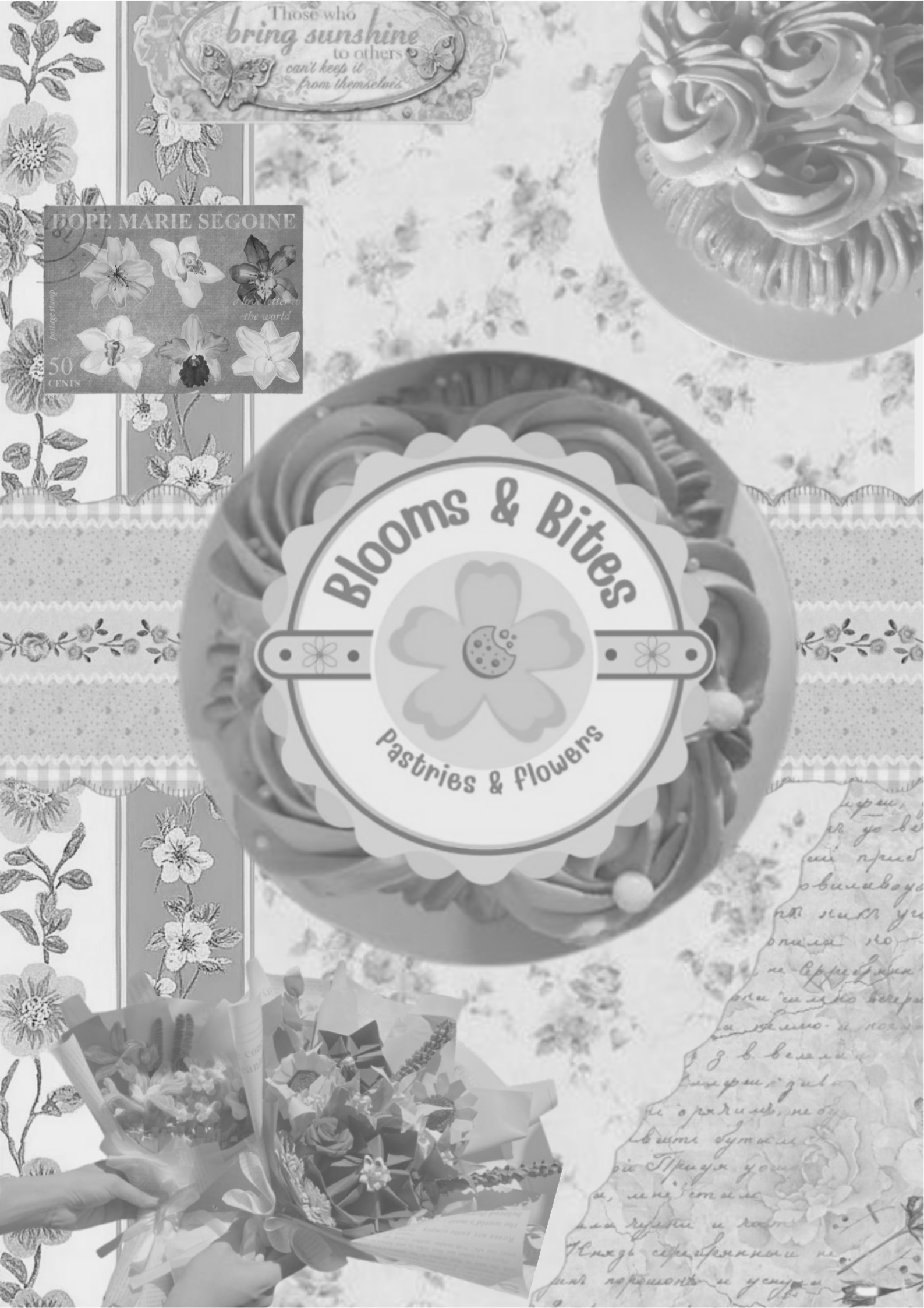 Zine Cover: BLOOMS AND BITES BW